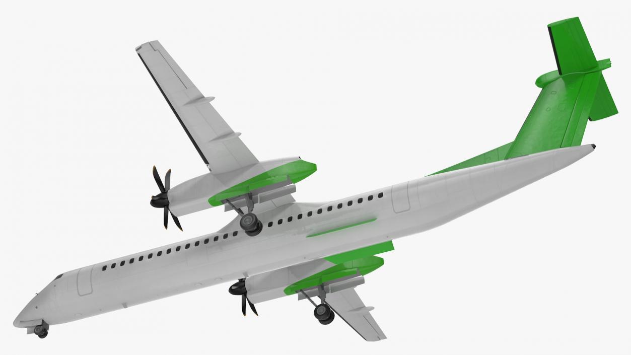 3D Twin Turboprop Passenger Airplane model