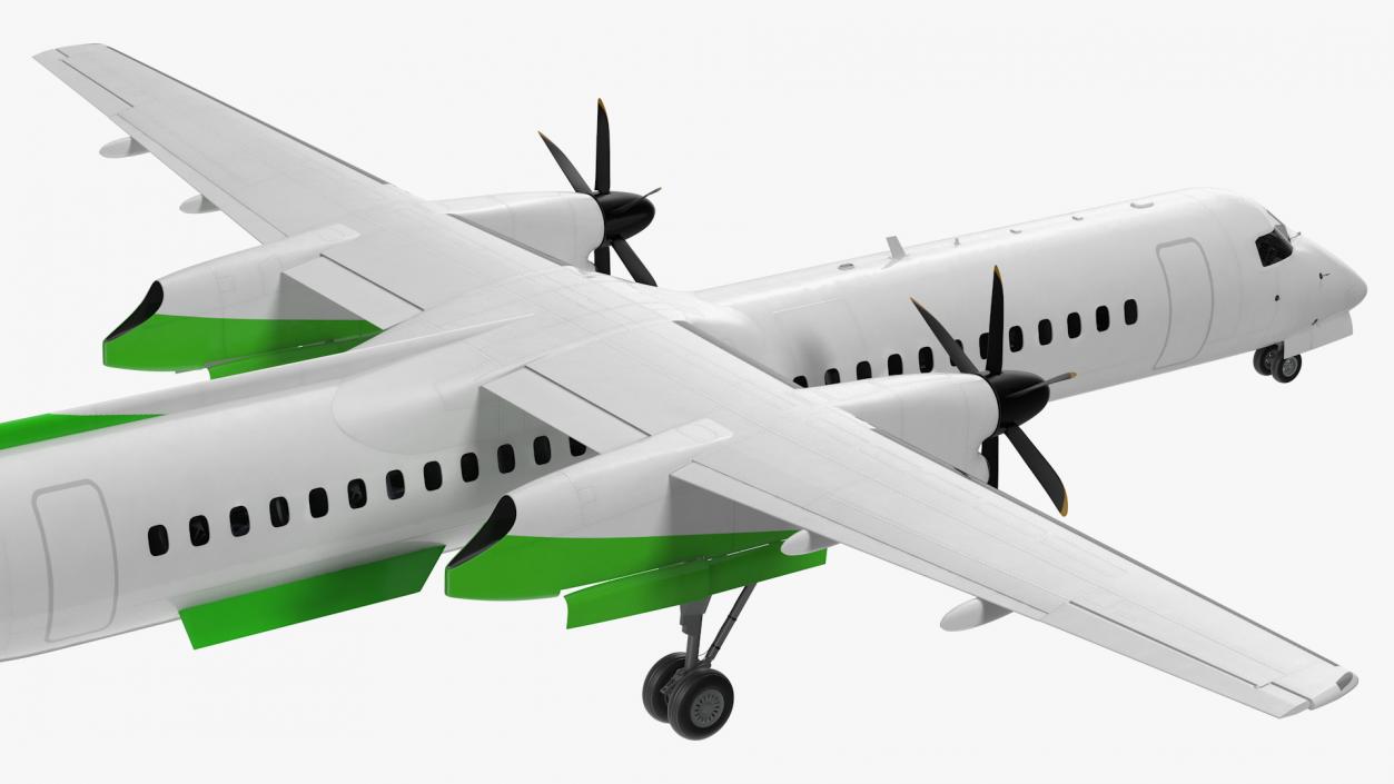 3D Twin Turboprop Passenger Airplane model