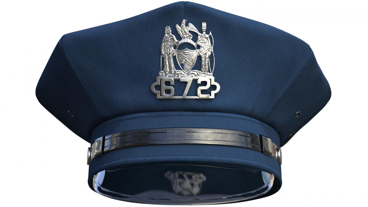 African American NYPD Police Officer Standing Pose Fur 3D model