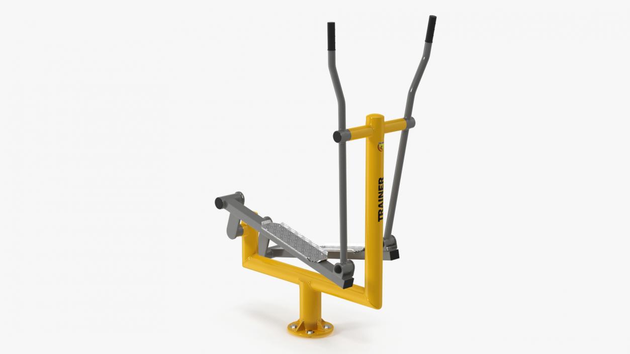 Elliptical Outdoor Cross Trainer Yellow 3D model