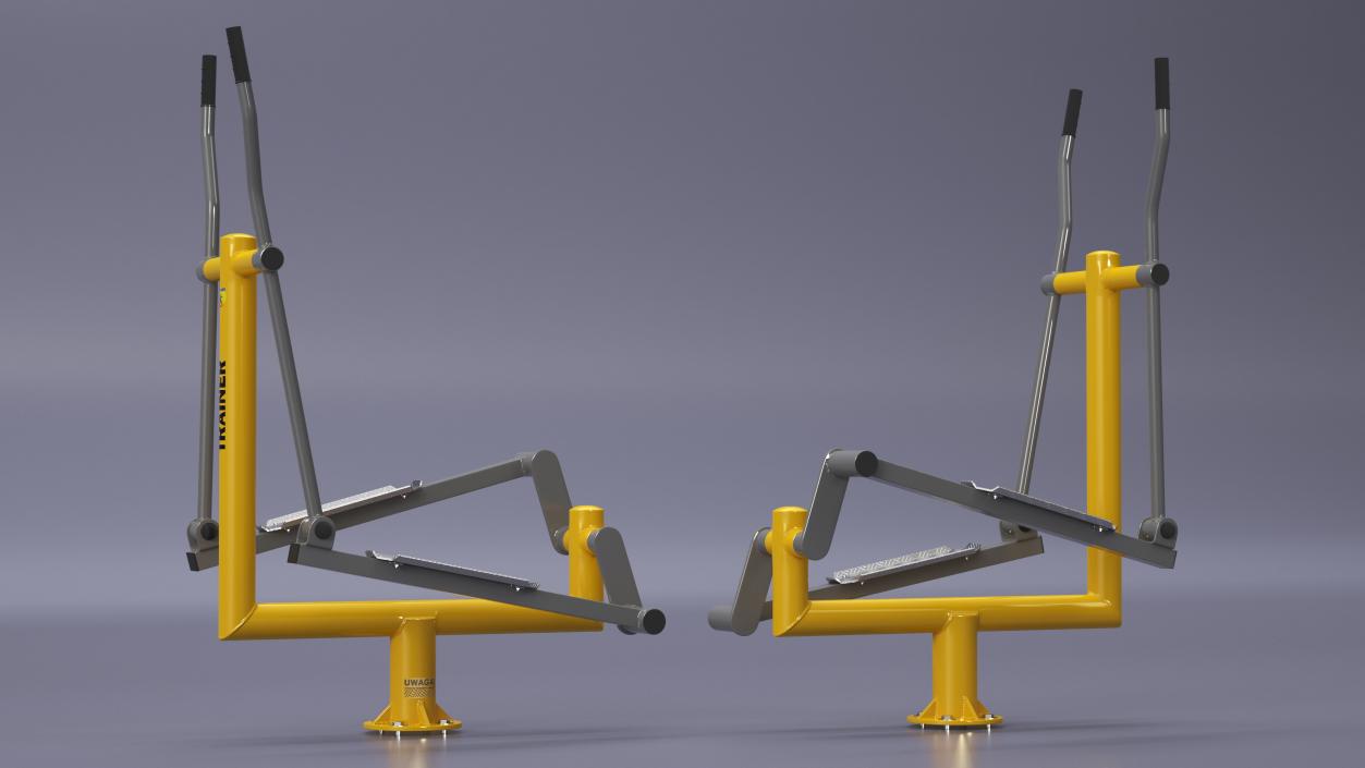 Elliptical Outdoor Cross Trainer Yellow 3D model