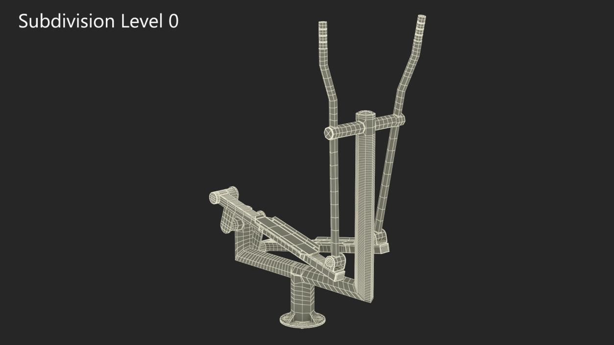 Elliptical Outdoor Cross Trainer Yellow 3D model