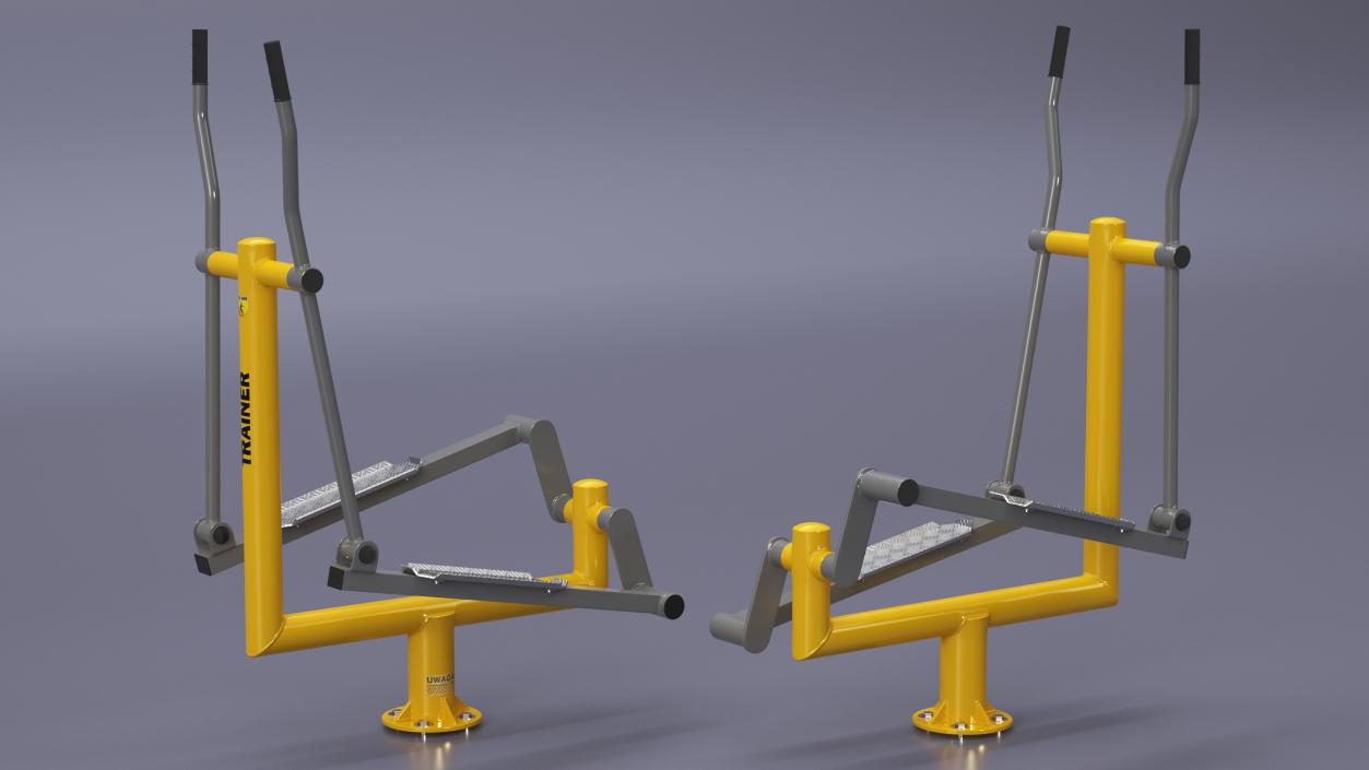 Elliptical Outdoor Cross Trainer Yellow 3D model