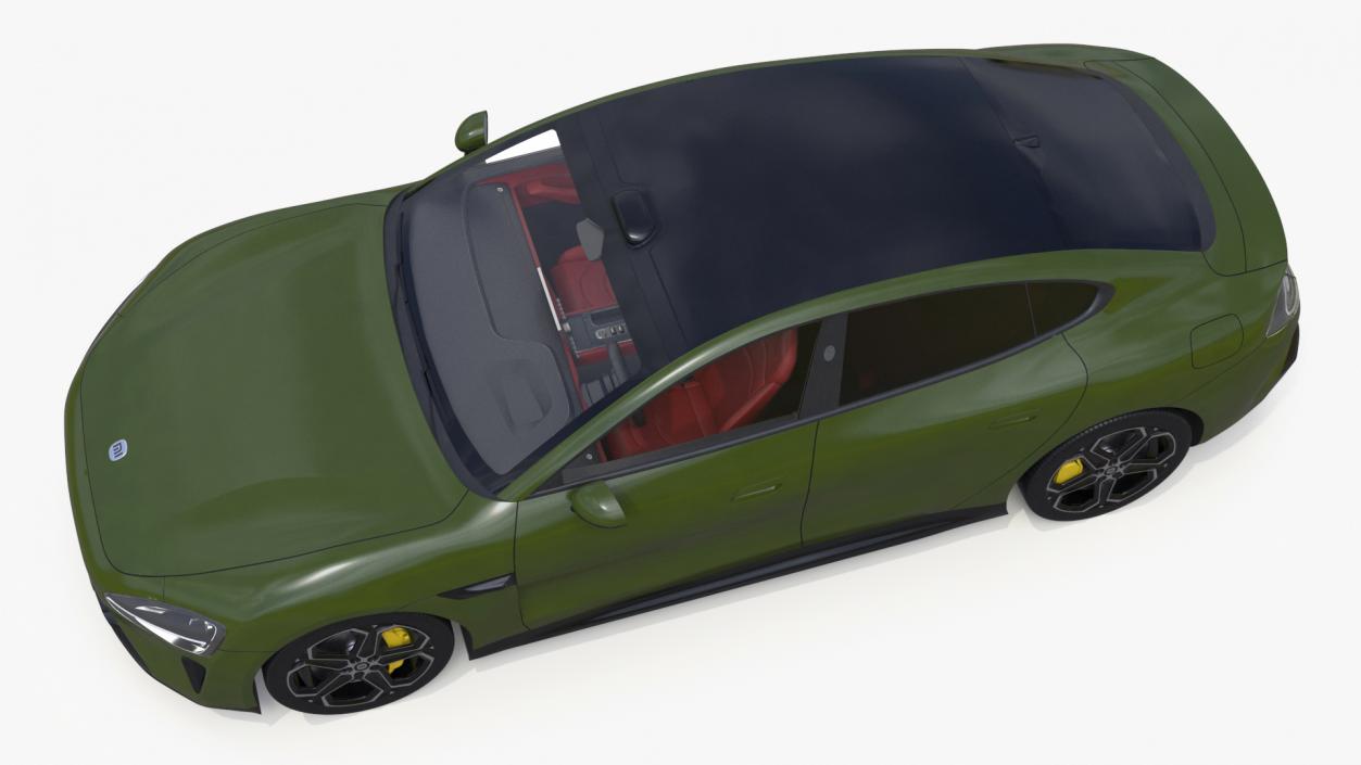 Xiaomi SU7 EV Sleek Car 2023 Verdant Green 3D