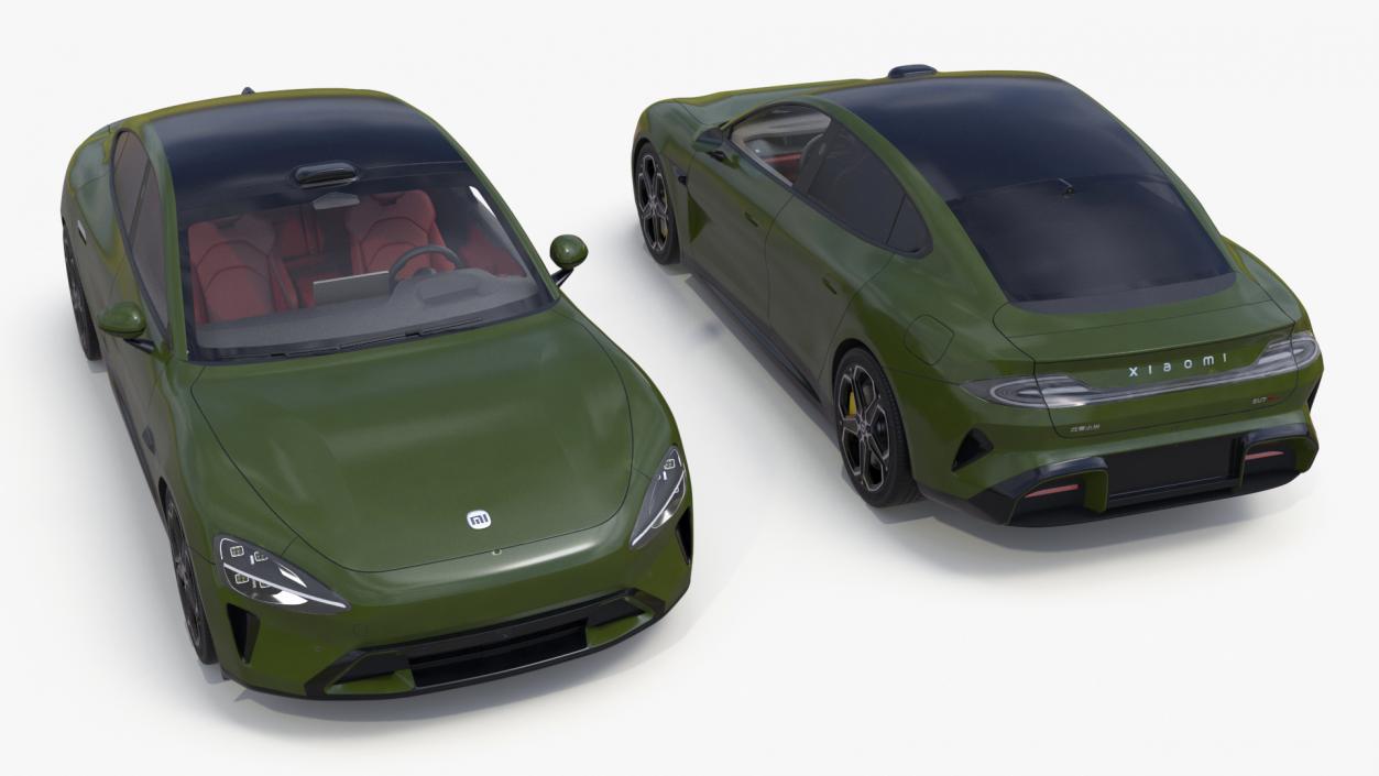 Xiaomi SU7 EV Sleek Car 2023 Verdant Green 3D