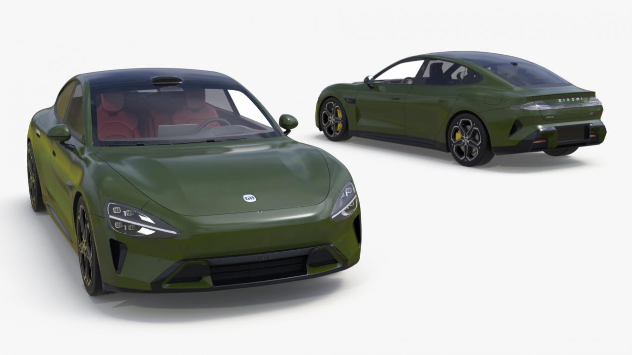 Xiaomi SU7 EV Sleek Car 2023 Verdant Green 3D