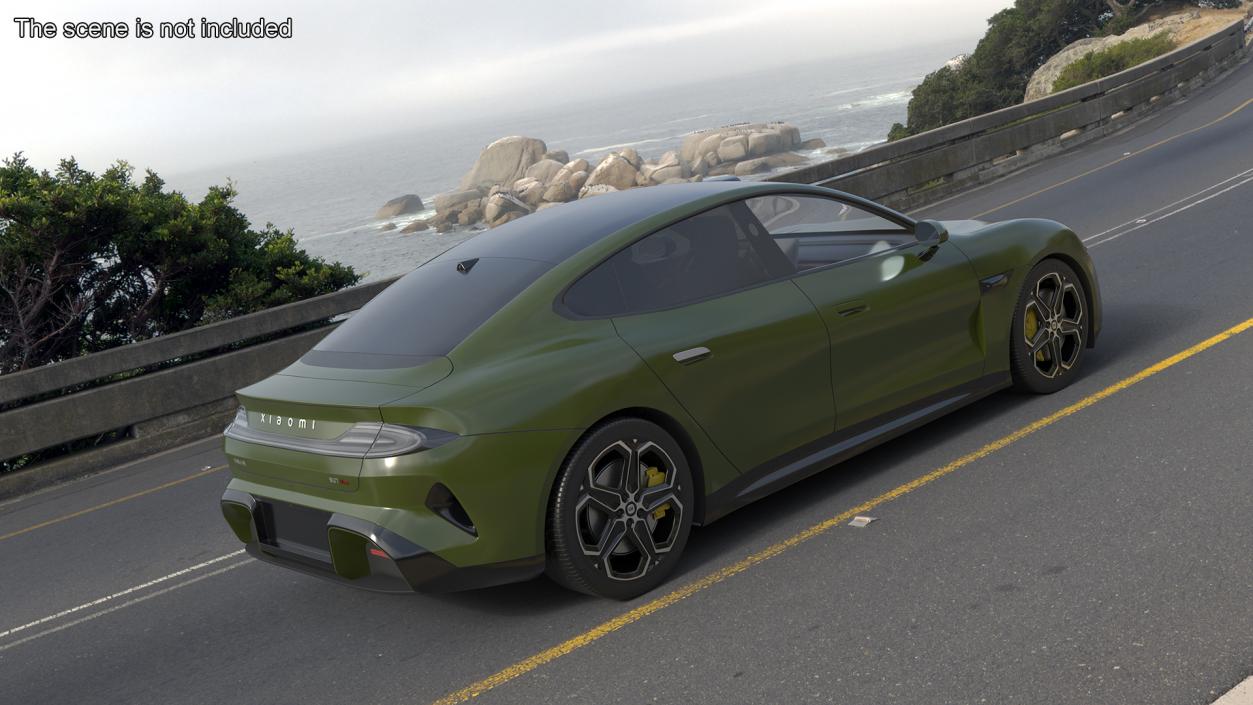 Xiaomi SU7 EV Sleek Car 2023 Verdant Green 3D