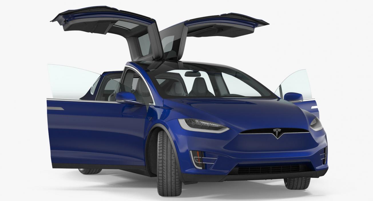 3D model Tesla Rigged Cars Collection 2