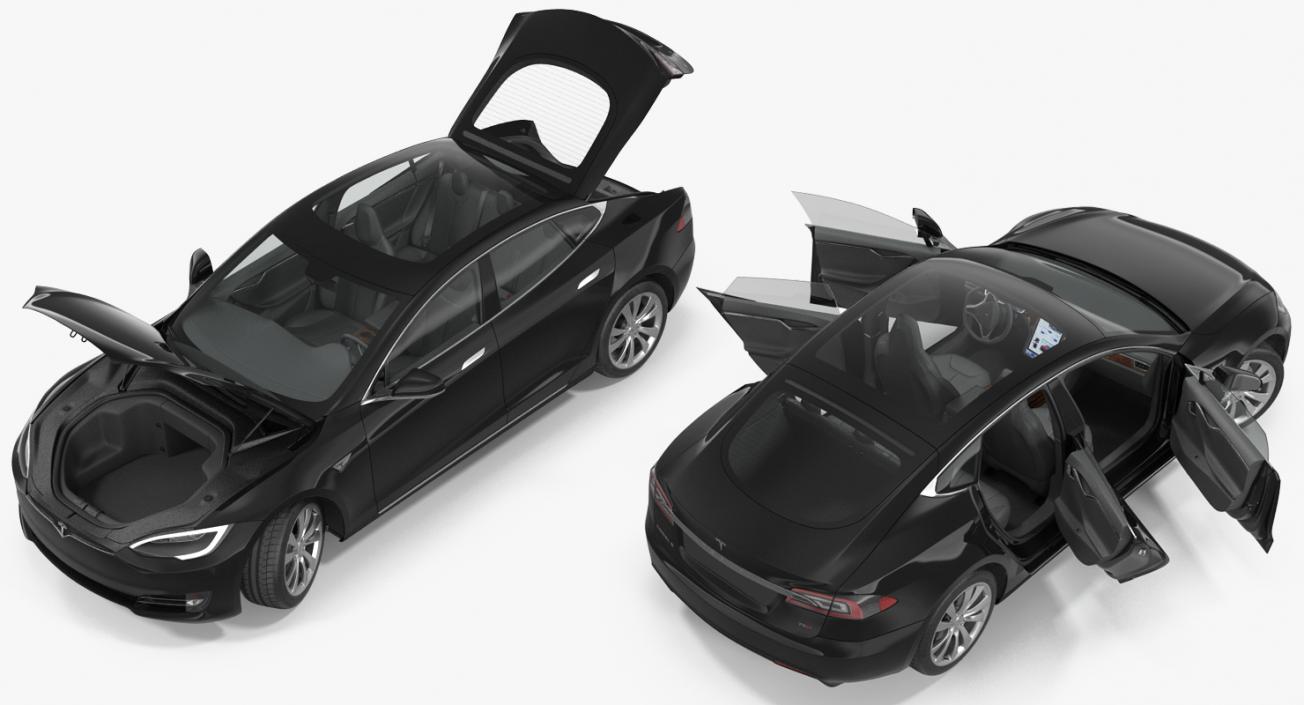 3D model Tesla Rigged Cars Collection 2