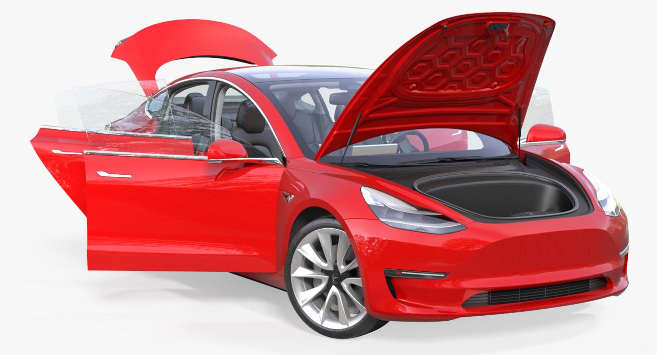 3D model Tesla Rigged Cars Collection 2