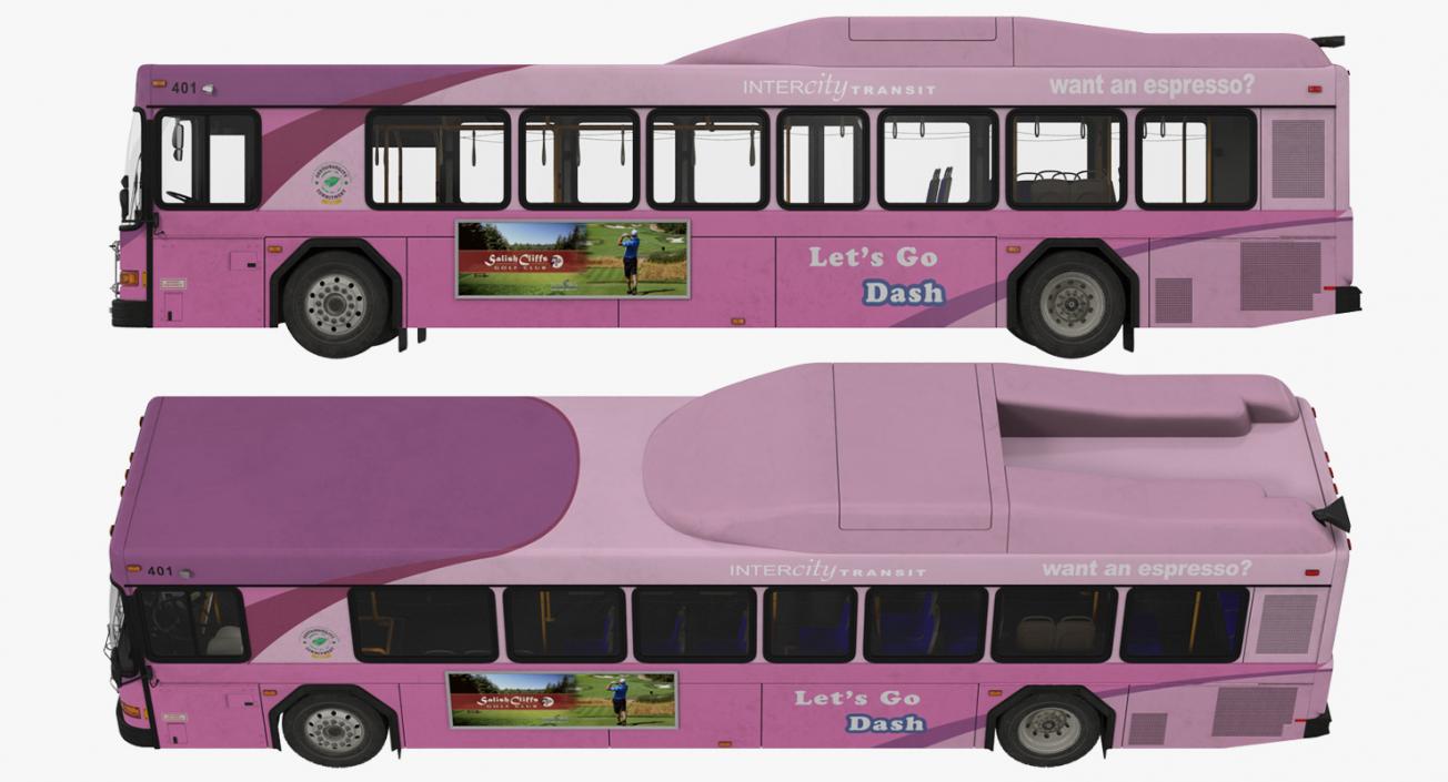 3D Gillig Low Floor Diesel Electric Hybrid Bus model