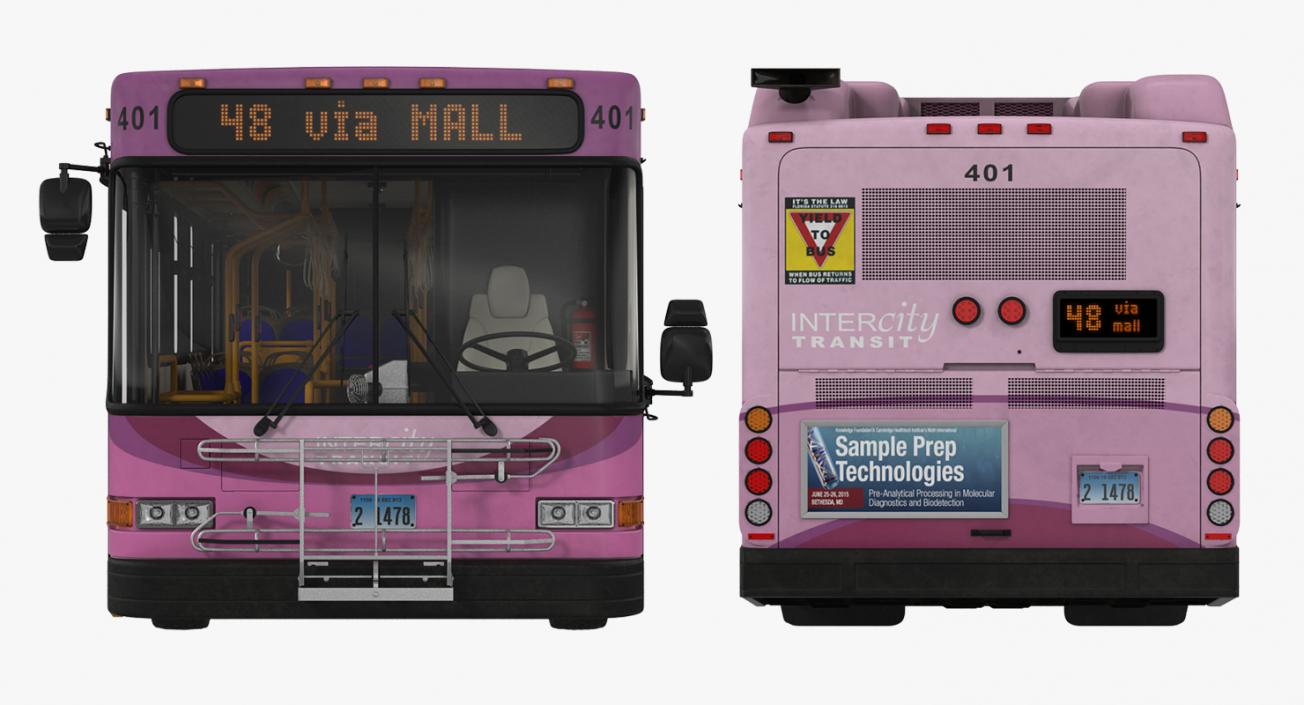 3D Gillig Low Floor Diesel Electric Hybrid Bus model