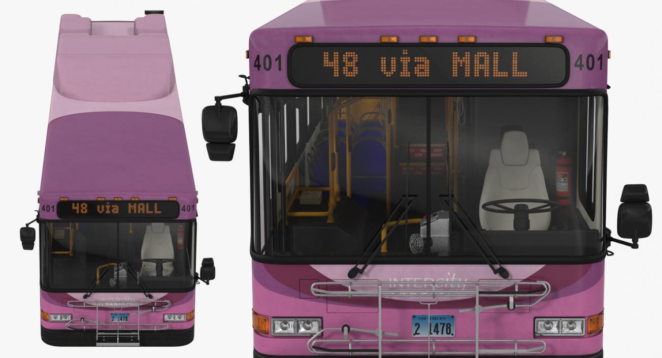 3D Gillig Low Floor Diesel Electric Hybrid Bus model