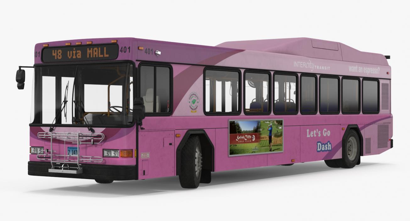 3D Gillig Low Floor Diesel Electric Hybrid Bus model