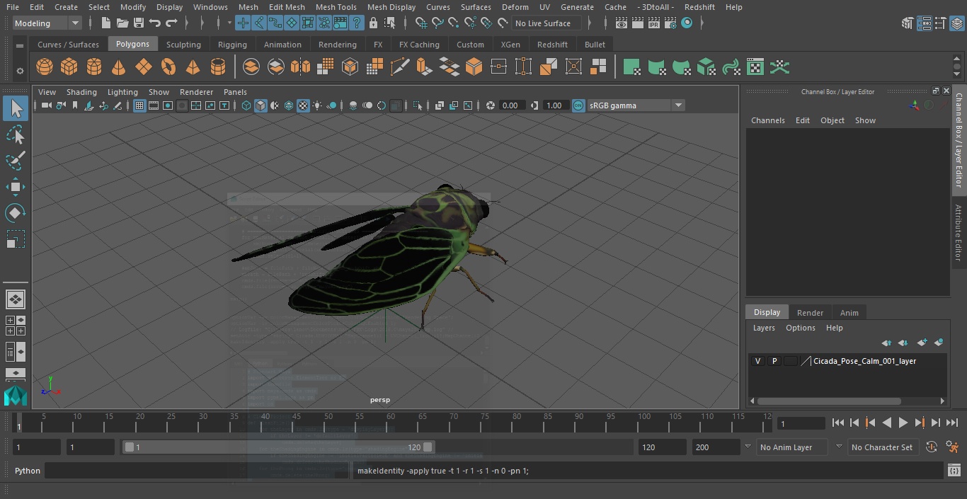 3D Cicada Pose Calm