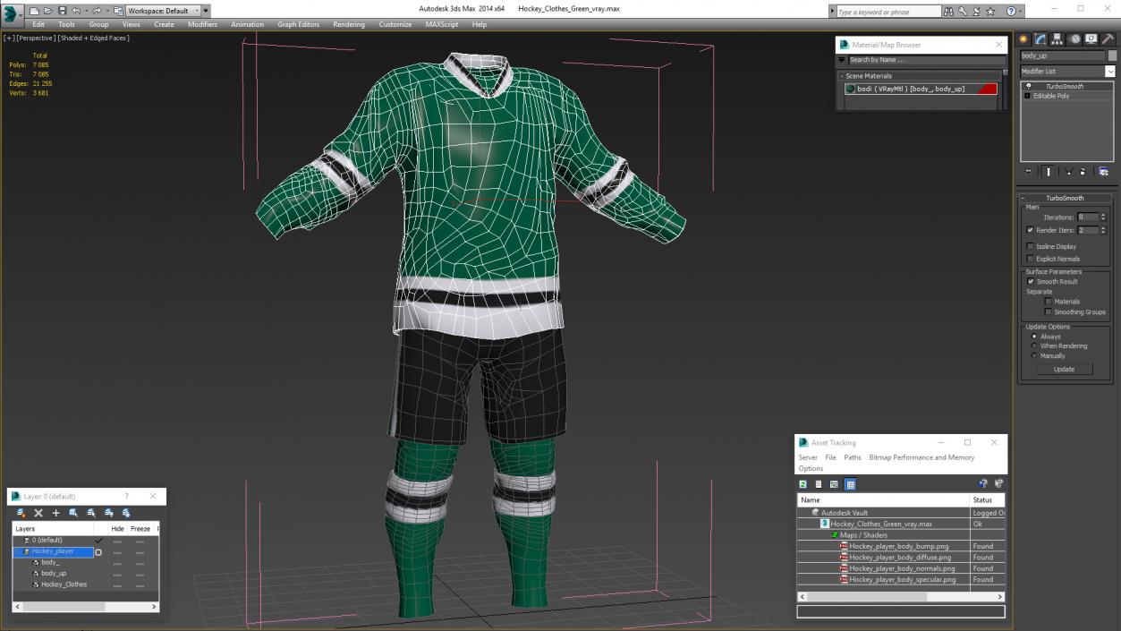 3D model Hockey Clothes Green