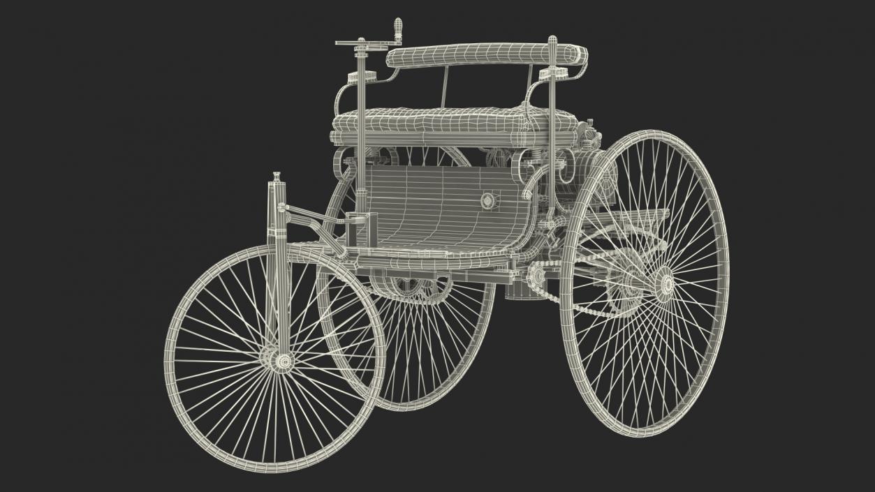 Benz Patent Motorwagen Rigged 3D model