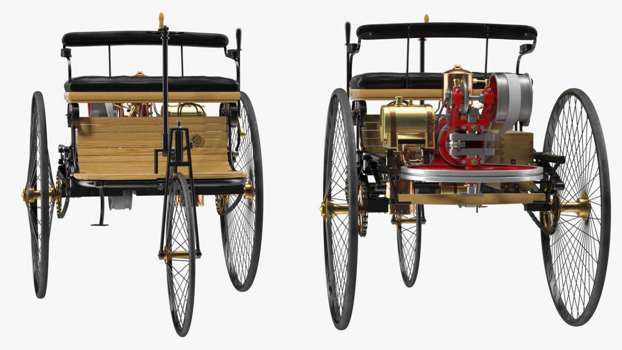 Benz Patent Motorwagen Rigged 3D model