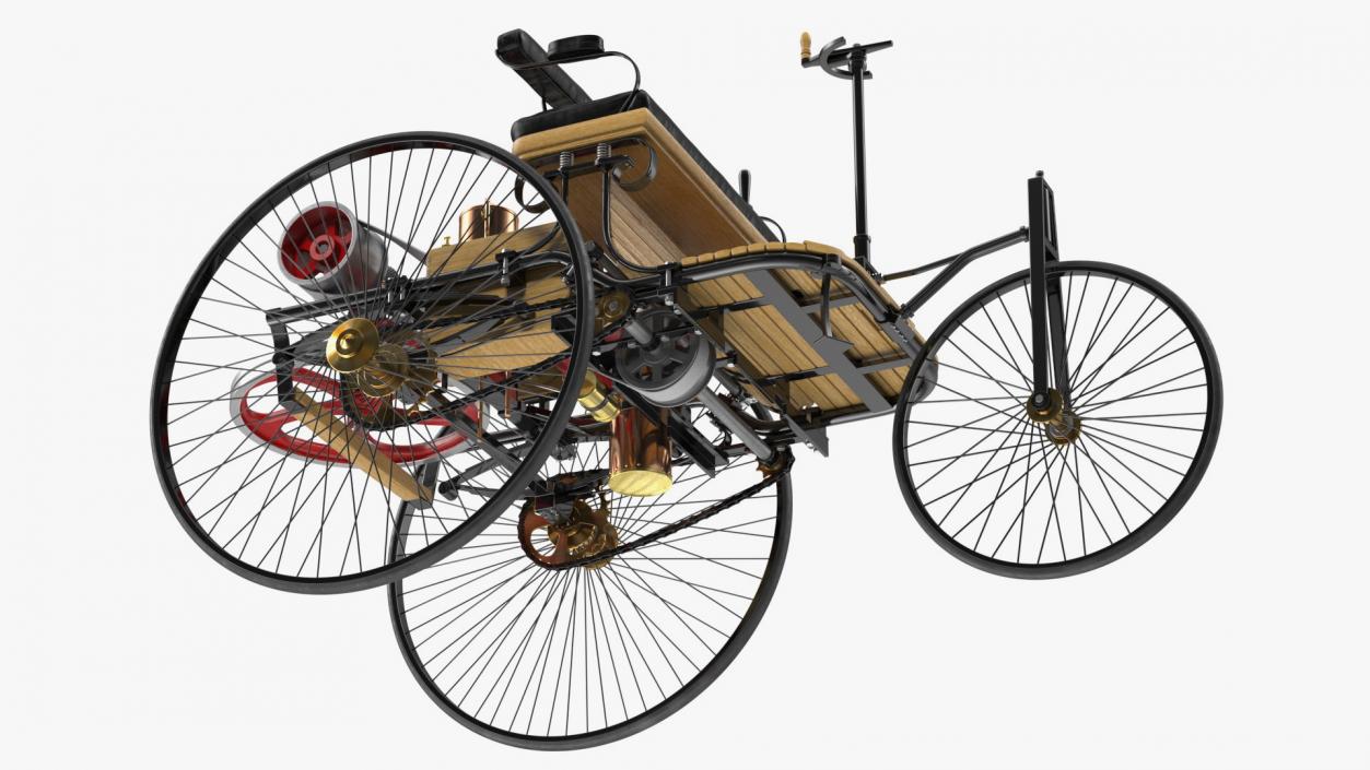 Benz Patent Motorwagen Rigged 3D model