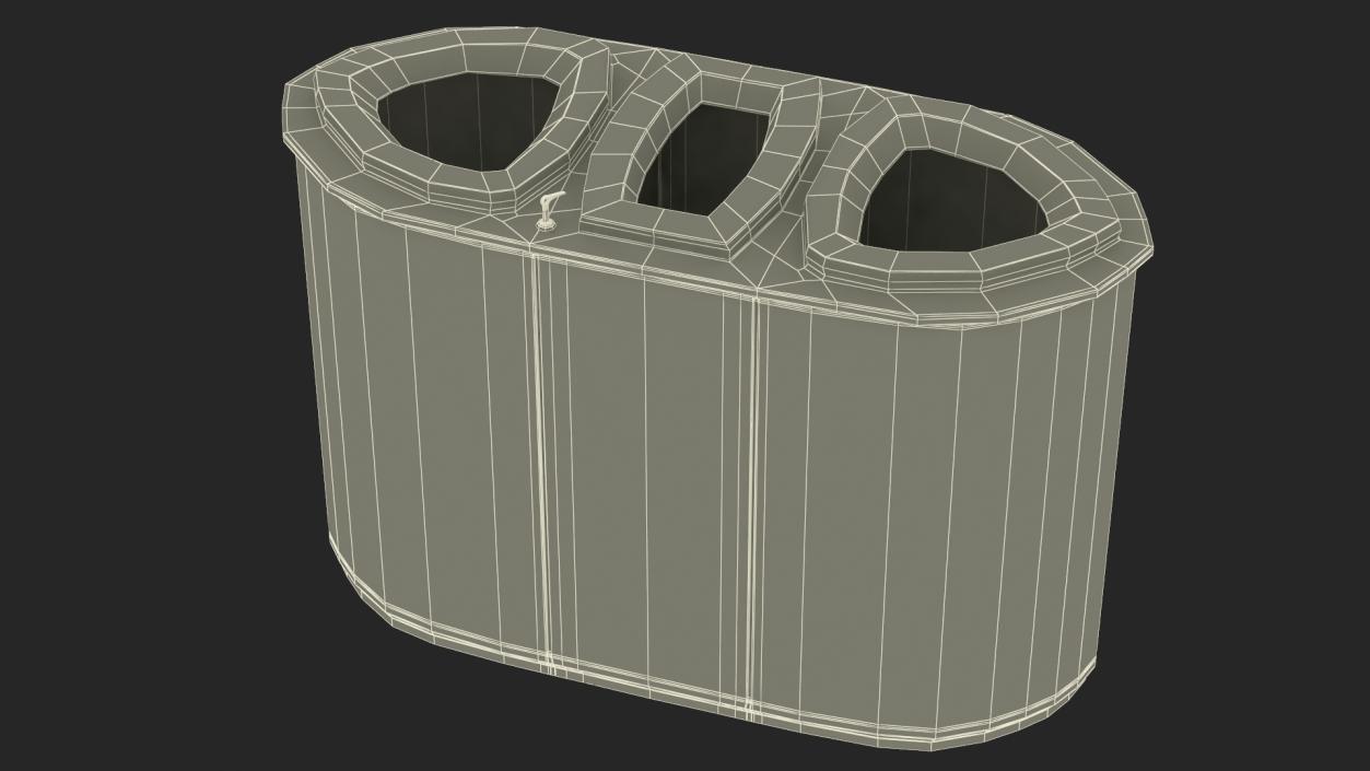 Recycle Bin Triple Aperture 3D