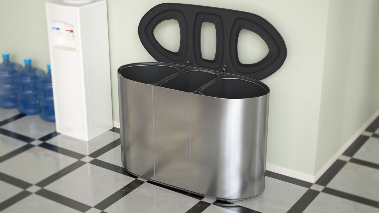 Recycle Bin Triple Aperture 3D