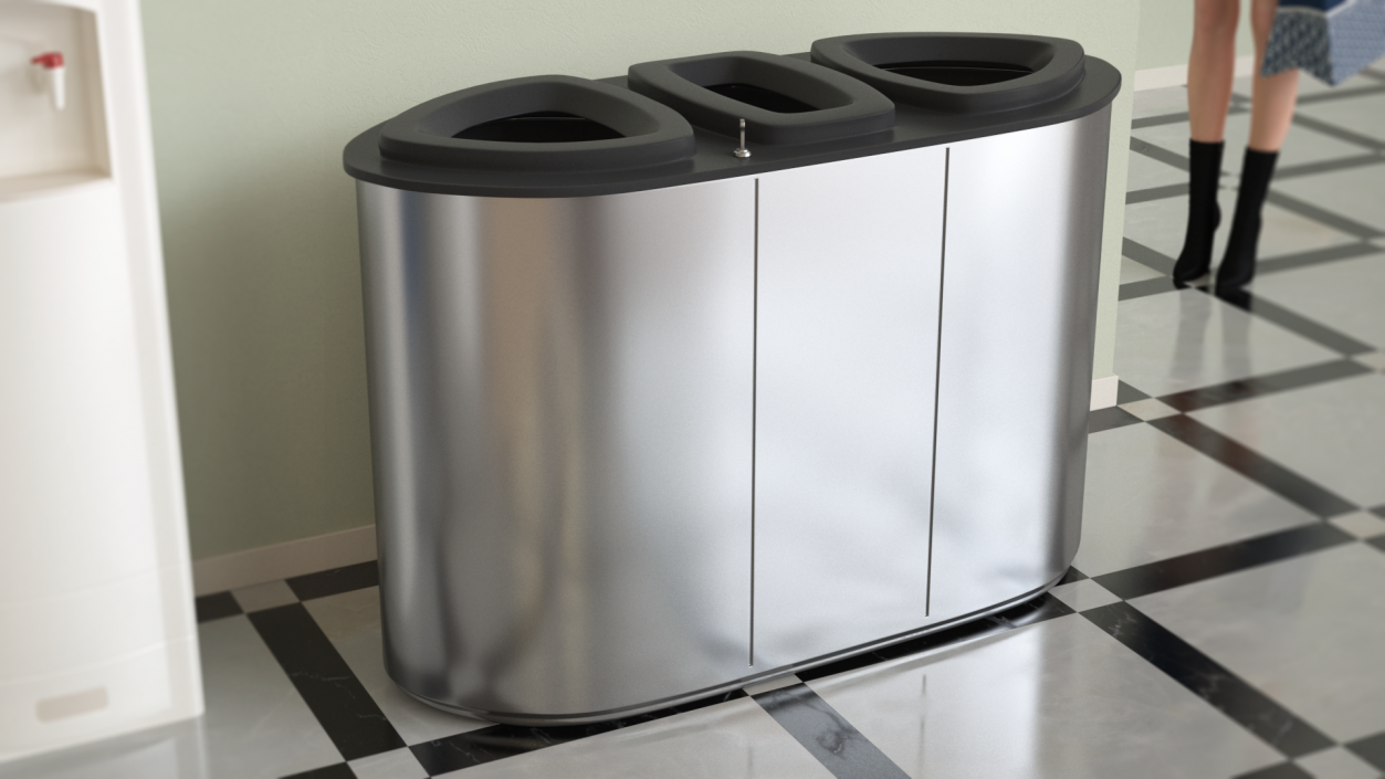 Recycle Bin Triple Aperture 3D