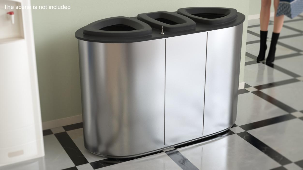 Recycle Bin Triple Aperture 3D