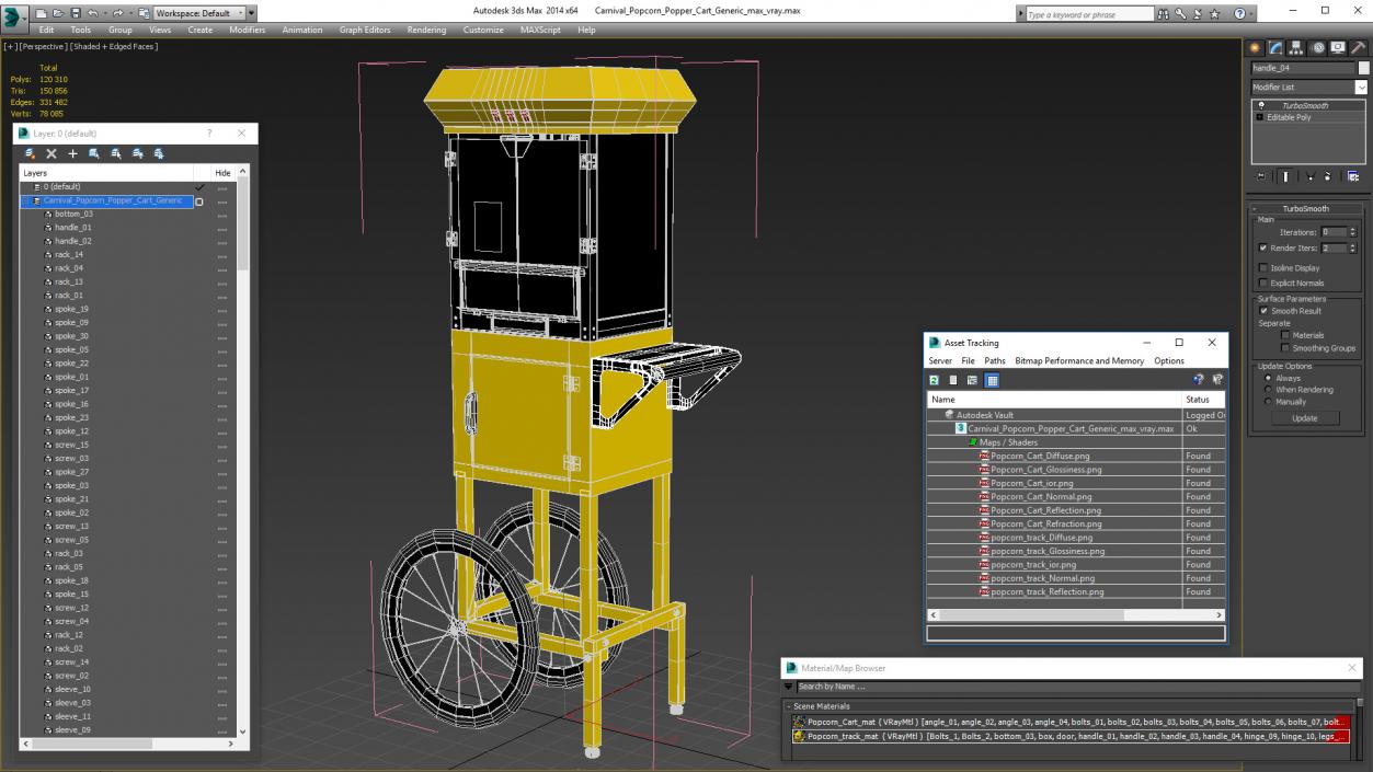 3D Carnival Popcorn Popper Cart Generic