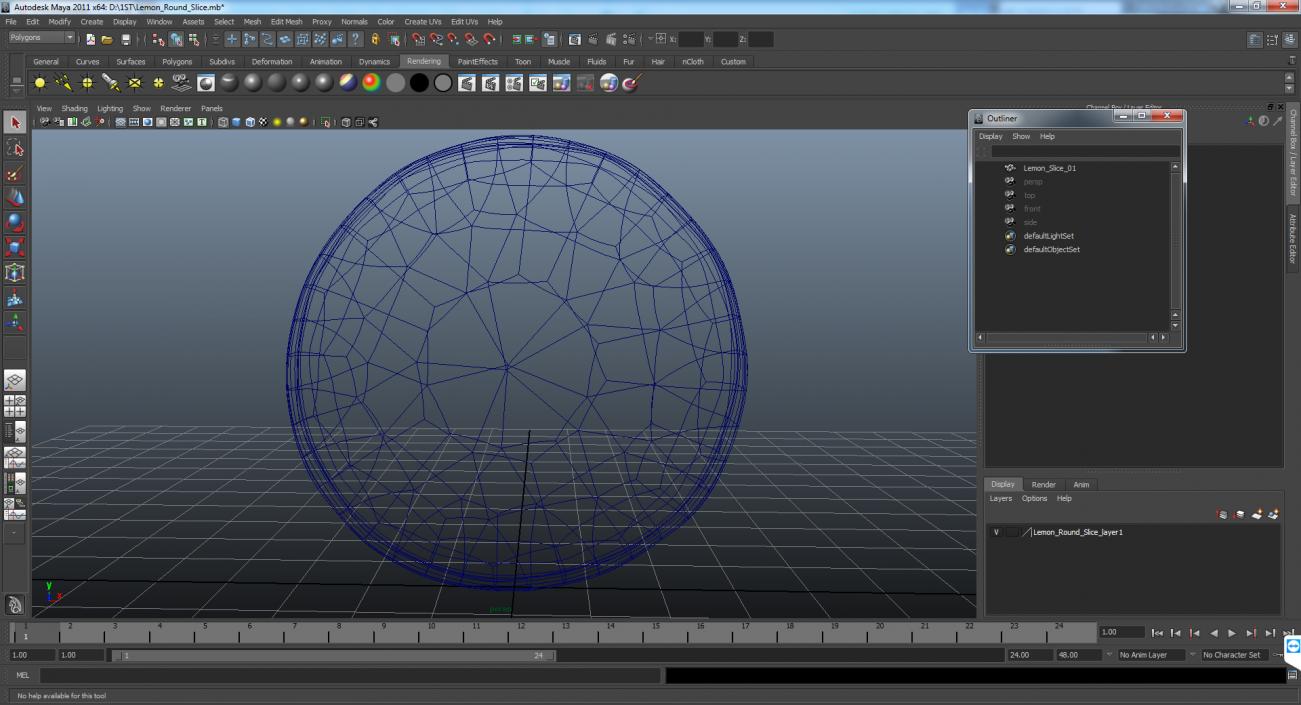 Lemon Round Slice 3D