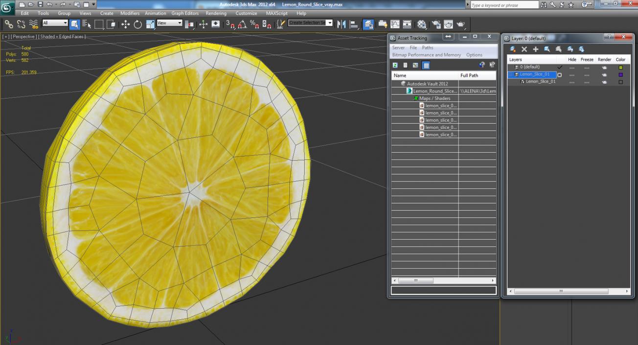 Lemon Round Slice 3D