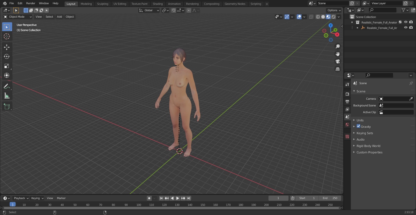 Realistic Female Full Anatomy 3D model