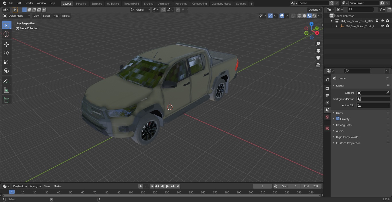 3D Mid Size Pickup Truck 2022