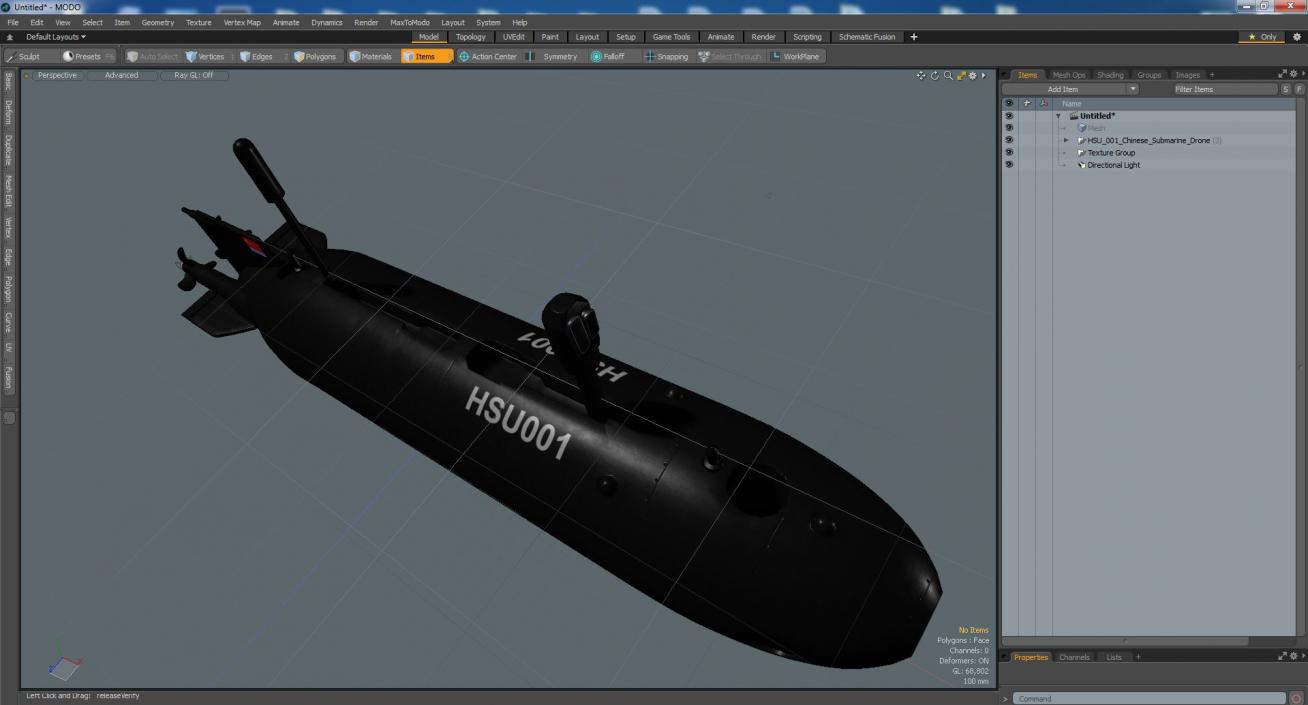 3D HSU 001 Chinese Submarine Drone