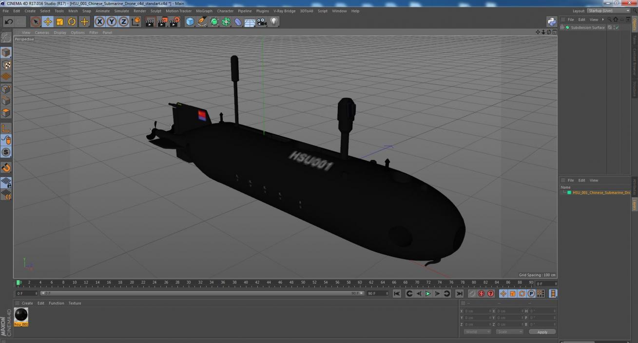 3D HSU 001 Chinese Submarine Drone