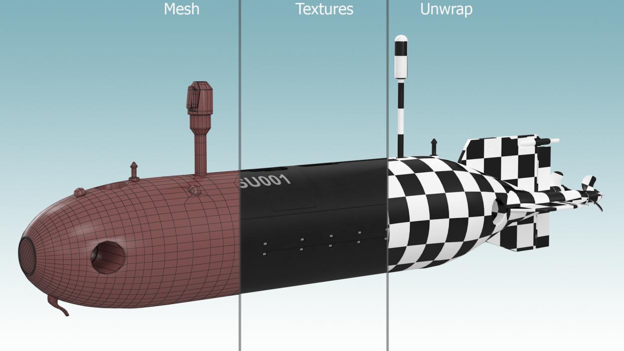 3D HSU 001 Chinese Submarine Drone