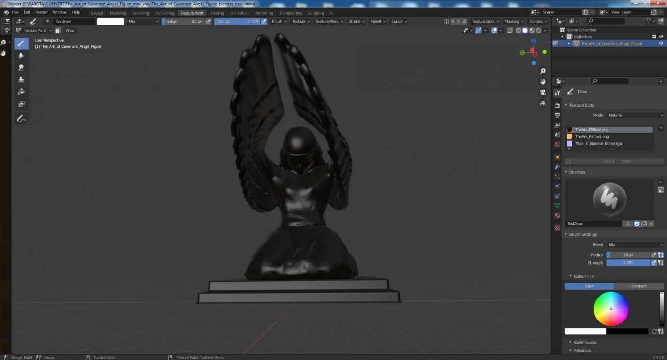 3D Ark of Covenant Angel Figure model