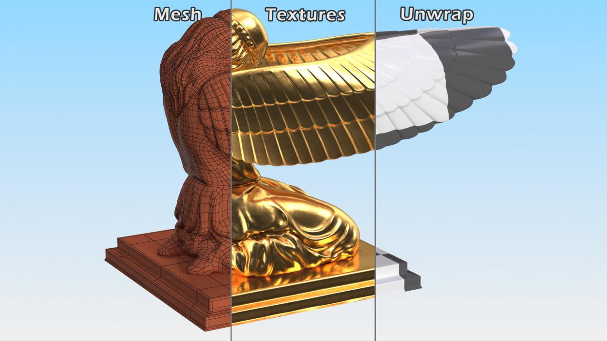 3D Ark of Covenant Angel Figure model