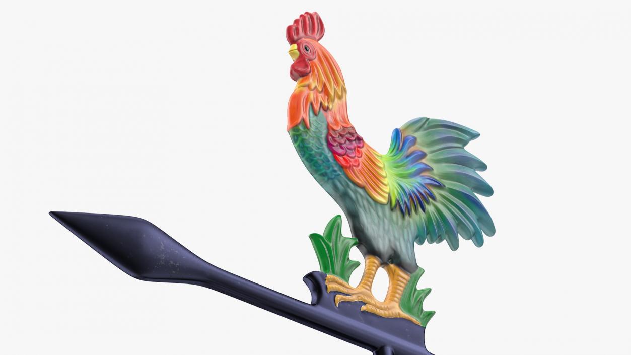 Painted Rooster Weathervane 3D