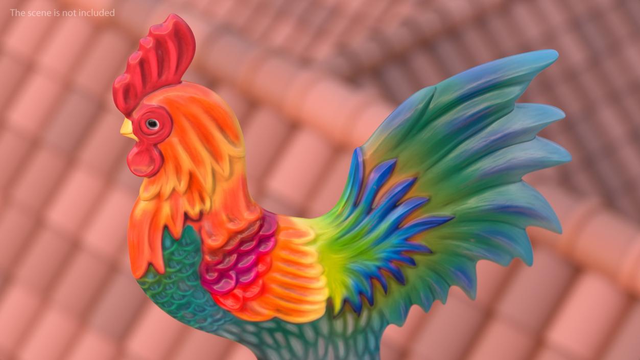 Painted Rooster Weathervane 3D