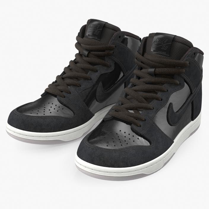 3D Skateboard Shoe Nike SB Dunk High Pro Black model