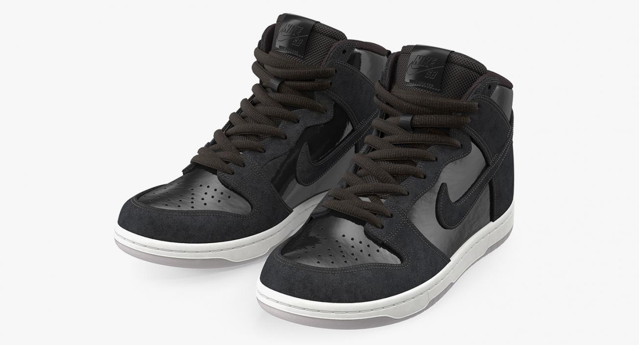 3D Skateboard Shoe Nike SB Dunk High Pro Black model