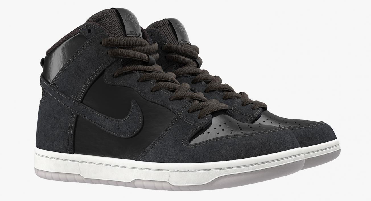 3D Skateboard Shoe Nike SB Dunk High Pro Black model