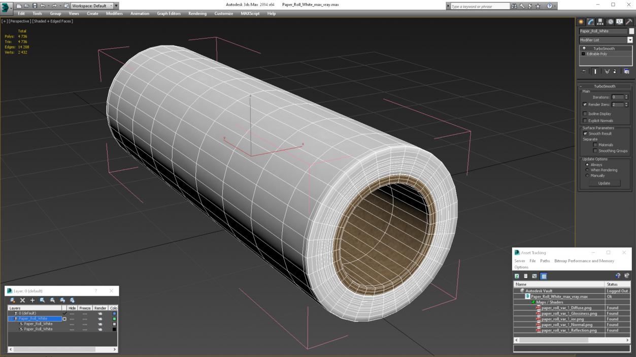 3D Paper Roll White