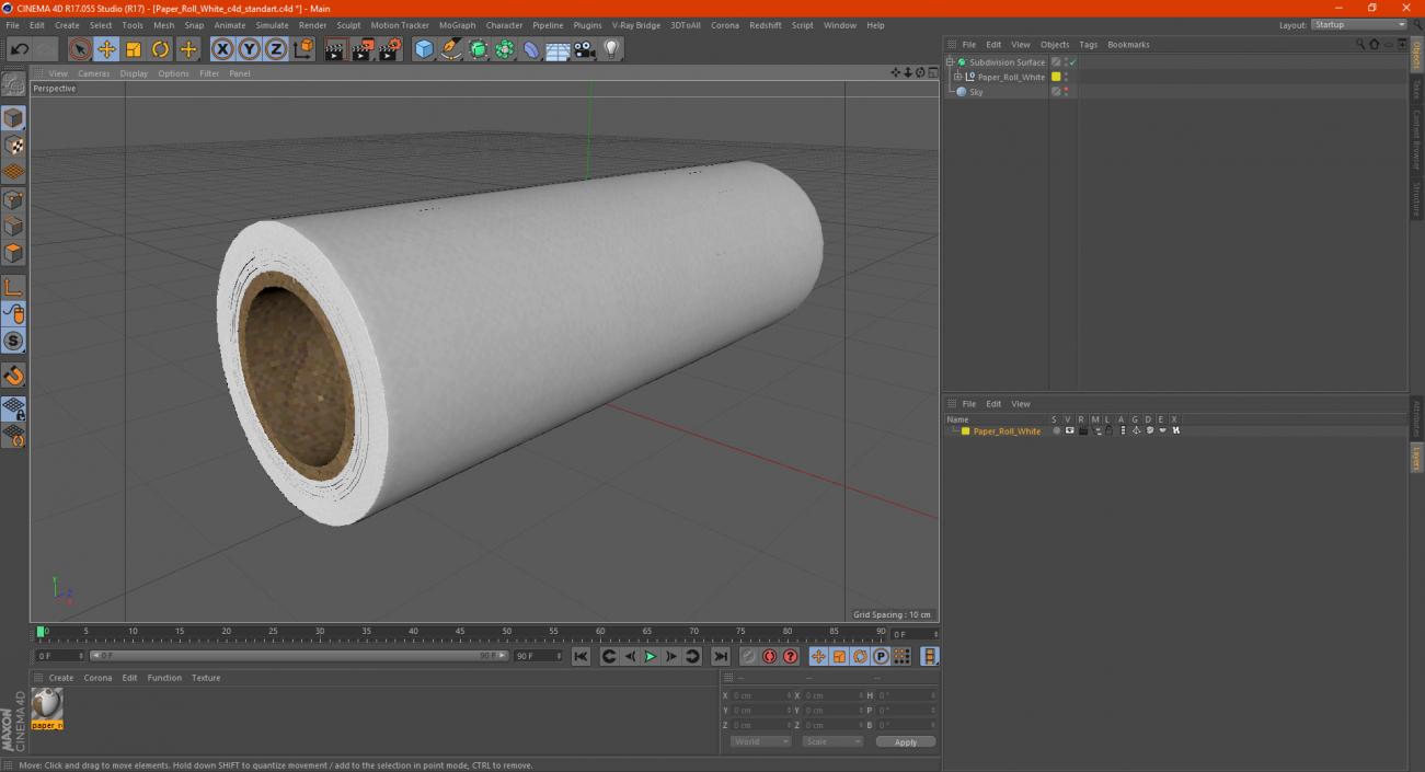 3D Paper Roll White