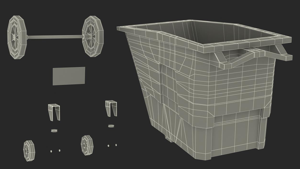 Commercial Wheeled Trash Can Green 3D model