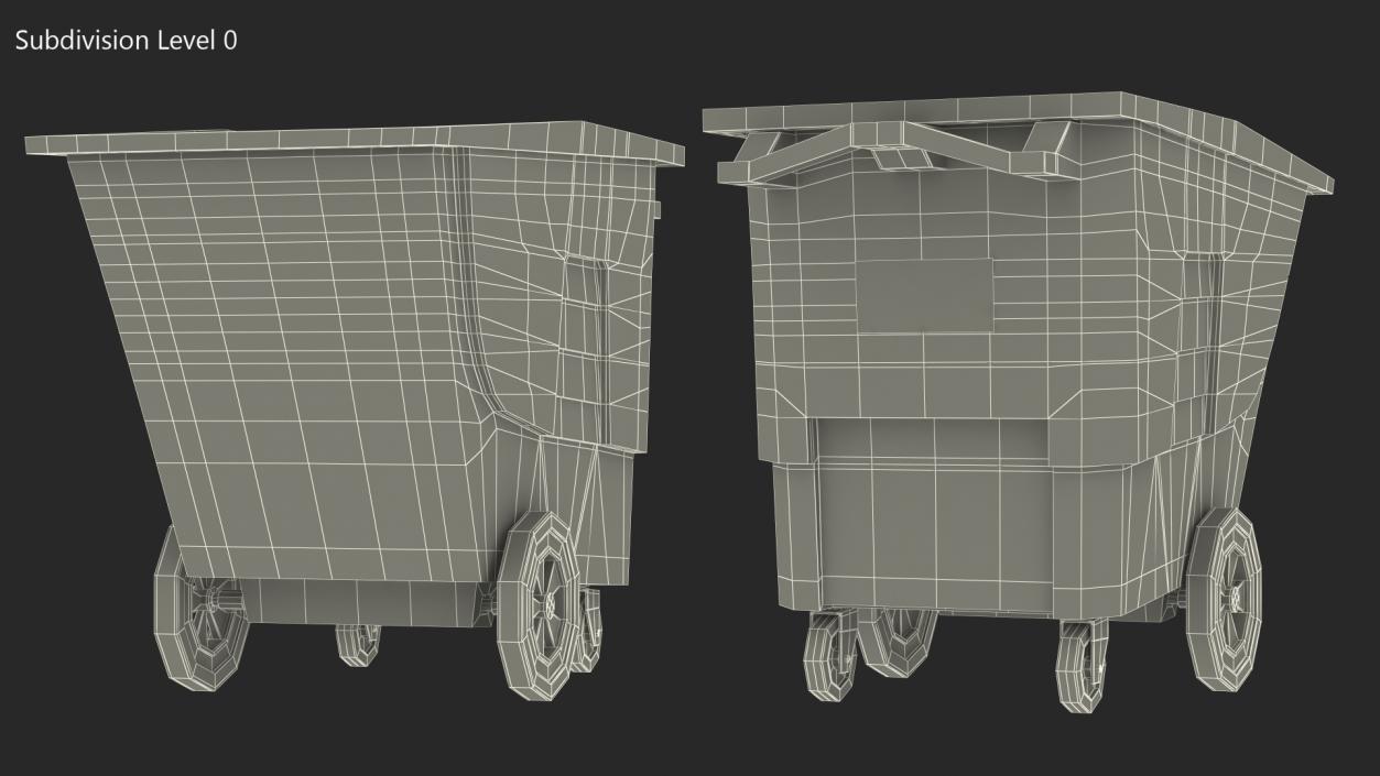 Commercial Wheeled Trash Can Green 3D model