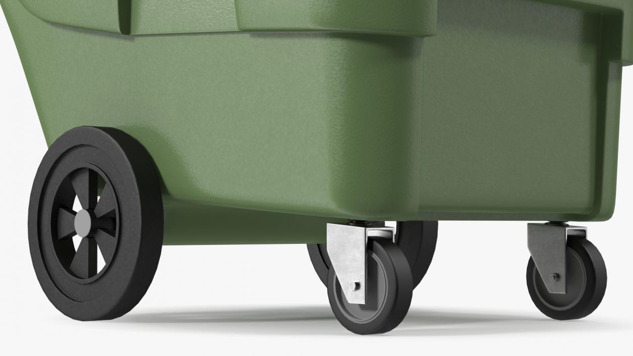 Commercial Wheeled Trash Can Green 3D model