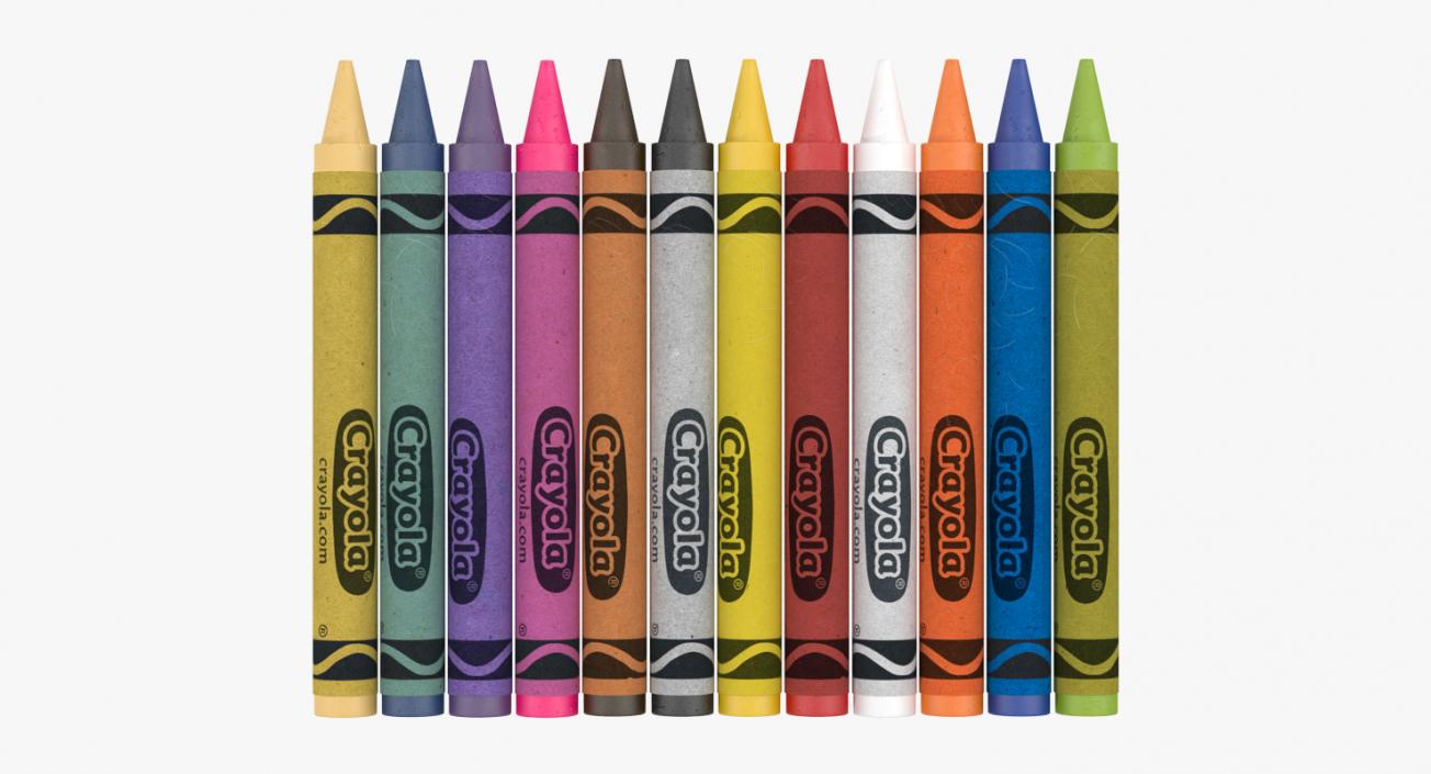 Opened Crayons Box 12 Count 3D