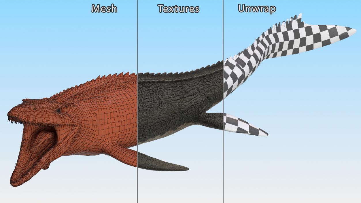 Mosasaurus Swimming 3D model