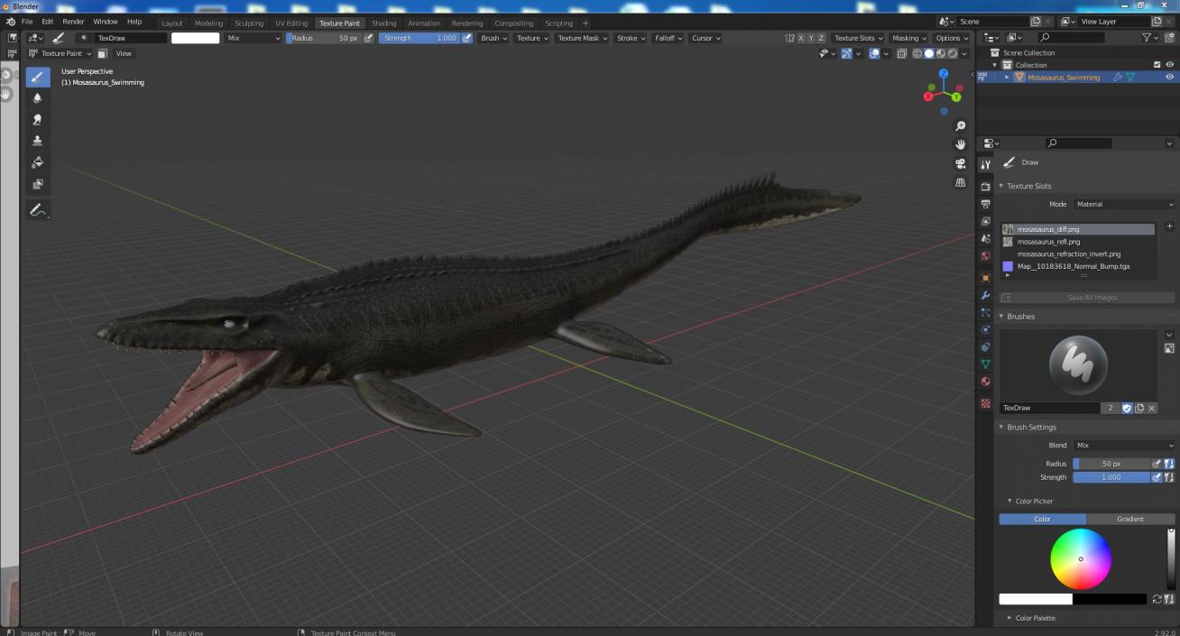 Mosasaurus Swimming 3D model